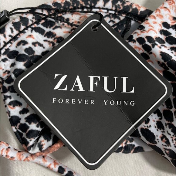 Zaful Black And Orange Snake Print Womens Bikini 2 Pieces Set Sz M - New - Picture 5 of 11